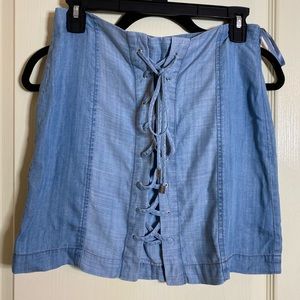 Denim Front Laced Skirt